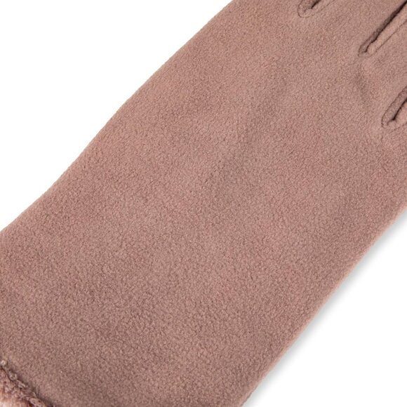 Women's Taupe Comfortable Stretch Fleece Lining Microluxe Cold Weather Gloves - Picture 3 of 6